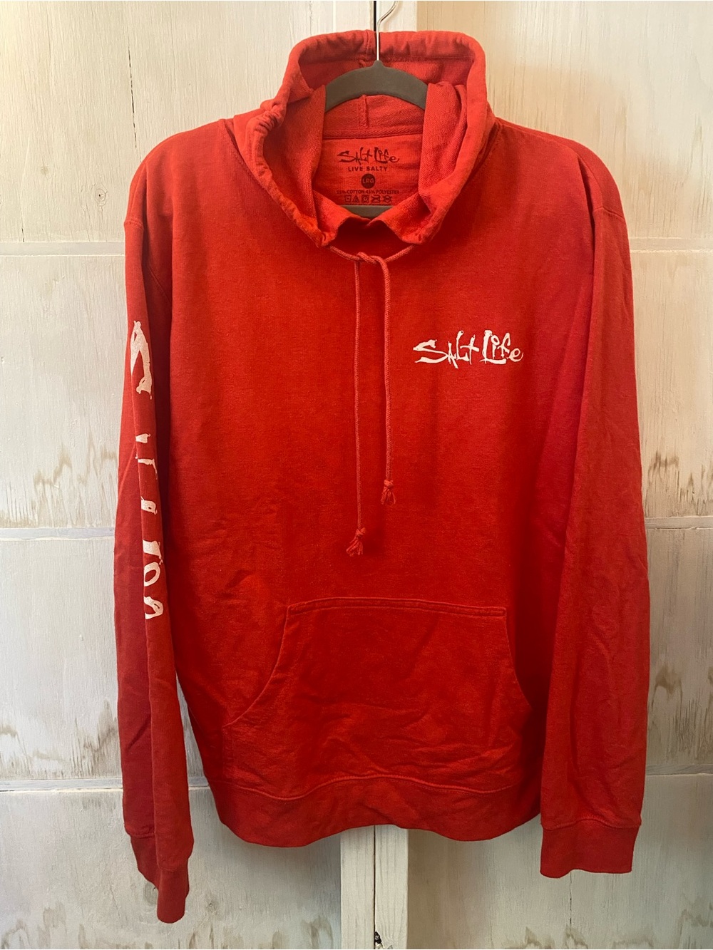 Salt Life Red Pullover Hoodie with White Logo